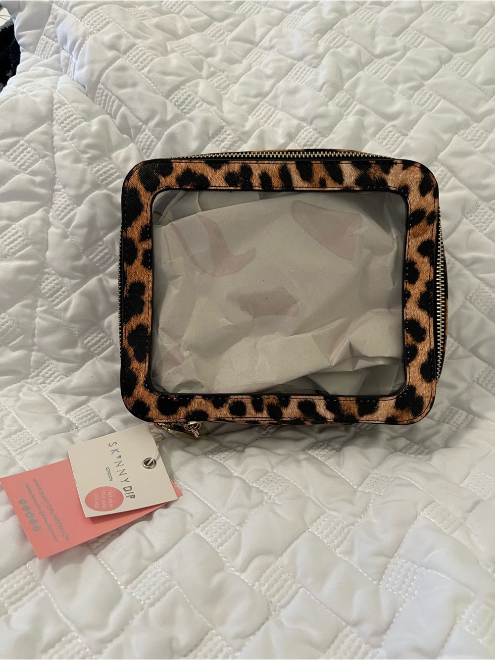SkinnyDip Leopard Print Clear Cosmetic bag